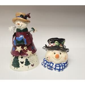 Metal Tealight Tall Snowman/ Variations Ceramic Tea Light Candle Holder